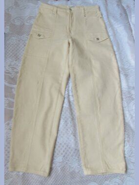 PAIGE women Alexis High Rise Cargo Barrel Leg Jeans size 30, 28" inseam